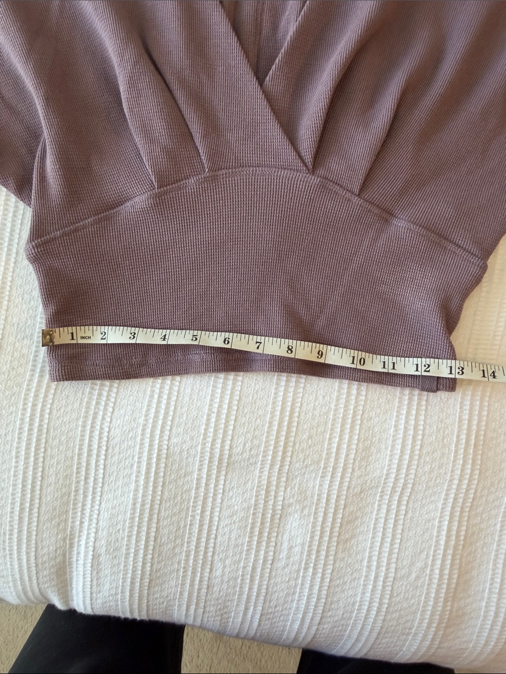 We the Free All Nighter Surpluce Cropped Ribbed V-Neck Top in Dusty Lavender - Picture 7 of 9